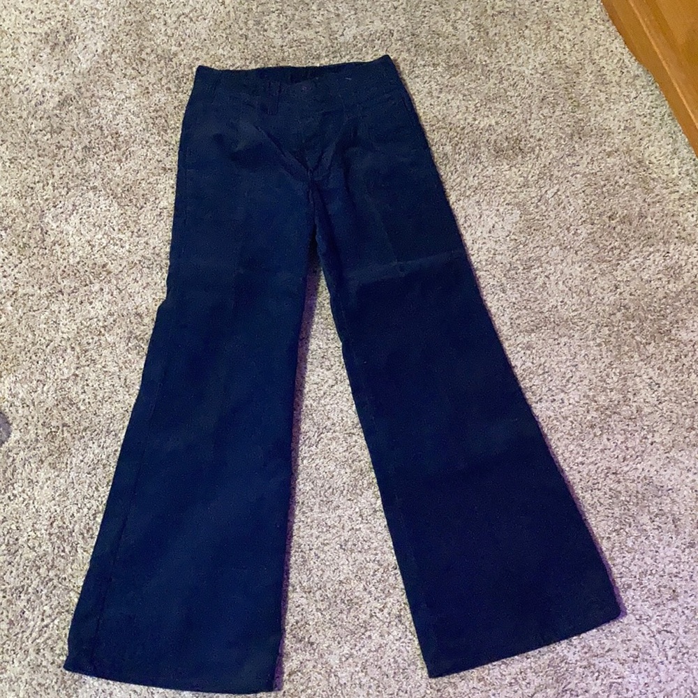 super cute corduroy navy blue wide leg pants